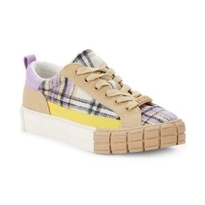 Circus by Sam Edelman Skyla Lace Up Canvas Sneakers Orchid Plaid Size 7 NIB
